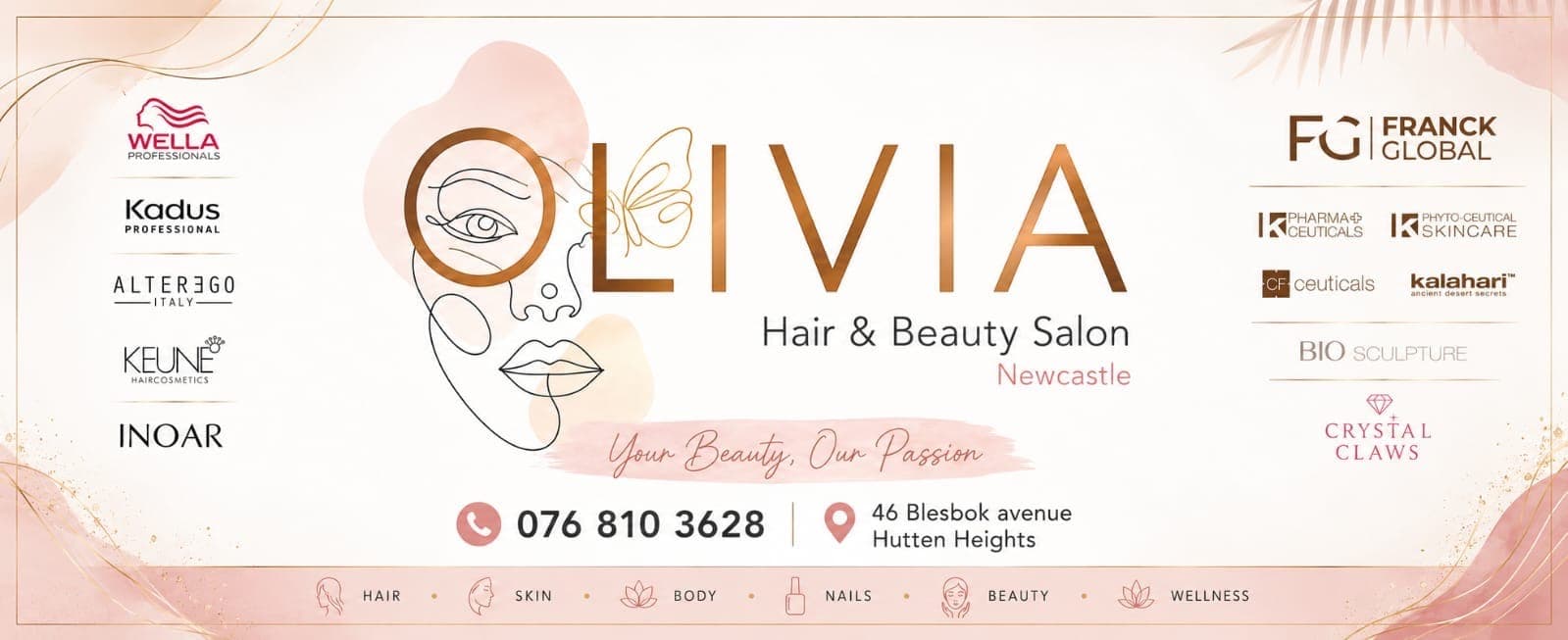 Olivia Hair and Beauty Salon and affiliated professional beauty brands